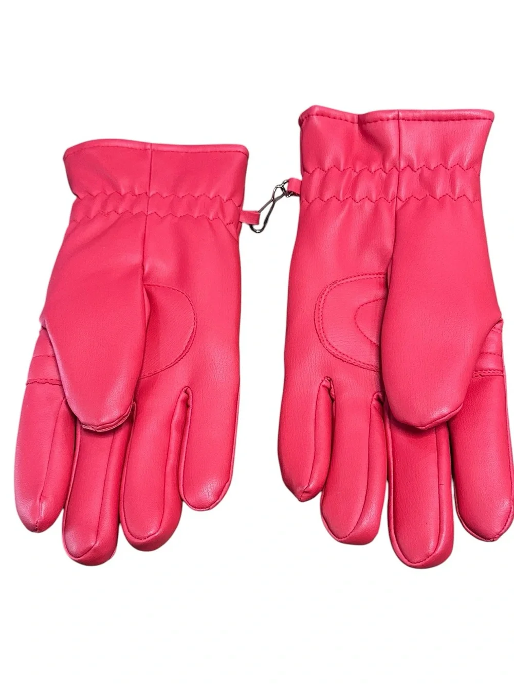 Vintage‎ Retro red Ski Gloves / Winter Gloves with Striped Cuffs